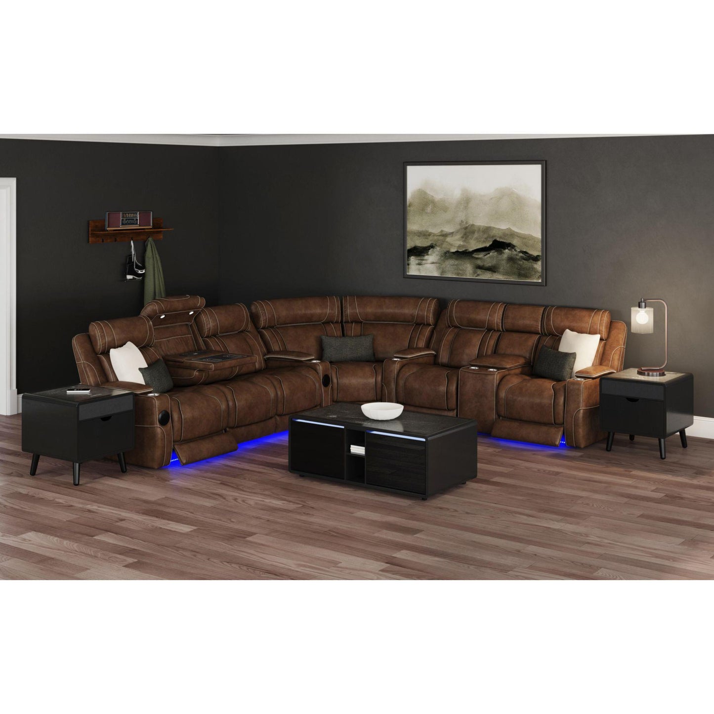  Elements International Halo T-18400-8-SETS Square Smart End Table IMAGE 5