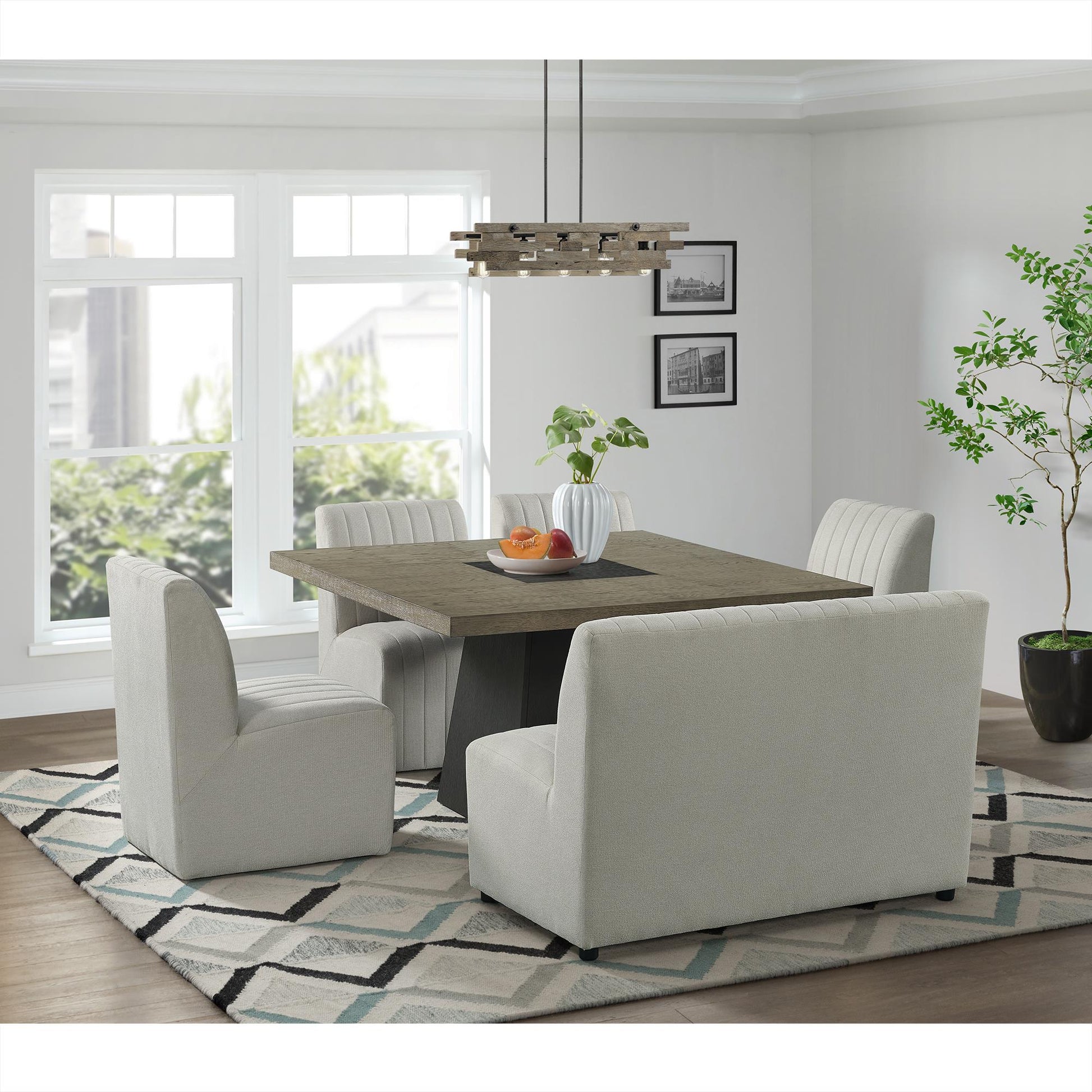  Elements International Jemma D-7570-6-BN Upholstered Bench IMAGE 5