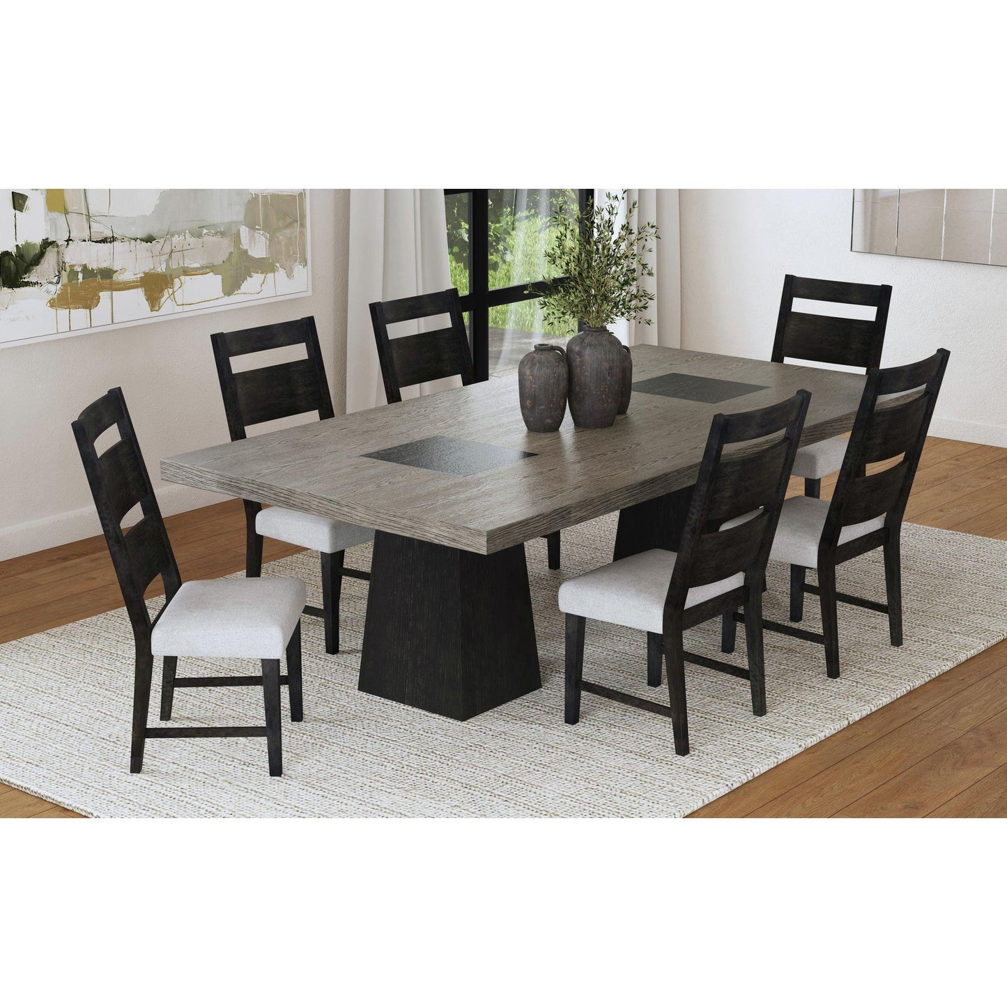  Elements International Jemma D-7570-5-SC3 Wood Back Dining Side Chair IMAGE 3