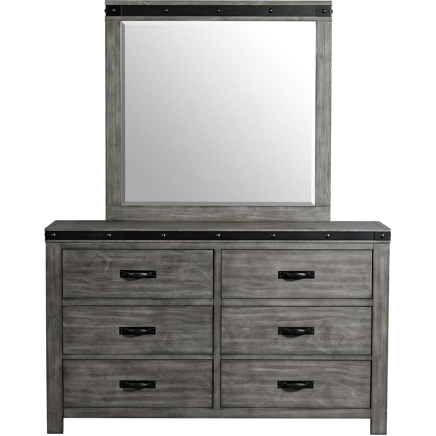  Elements International Wade 6-Drawer Kids Dresser with Mirror WE650DRMR IMAGE 2