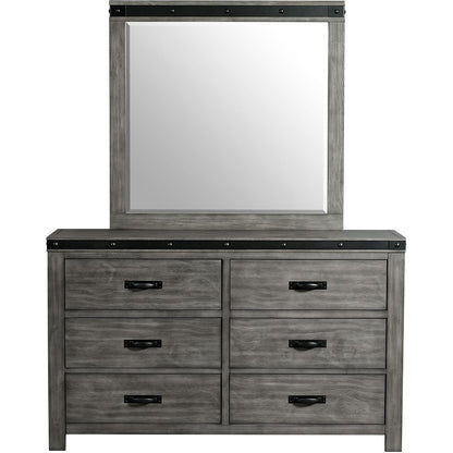  Elements International Wade 6-Drawer Kids Dresser with Mirror WE650DRMR IMAGE 2
