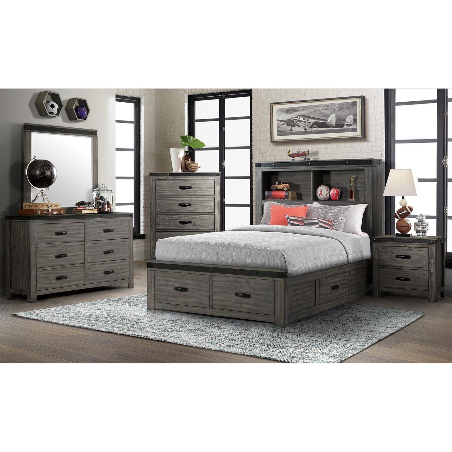  Elements International Wade 6-Drawer Kids Dresser with Mirror WE650DRMR IMAGE 9