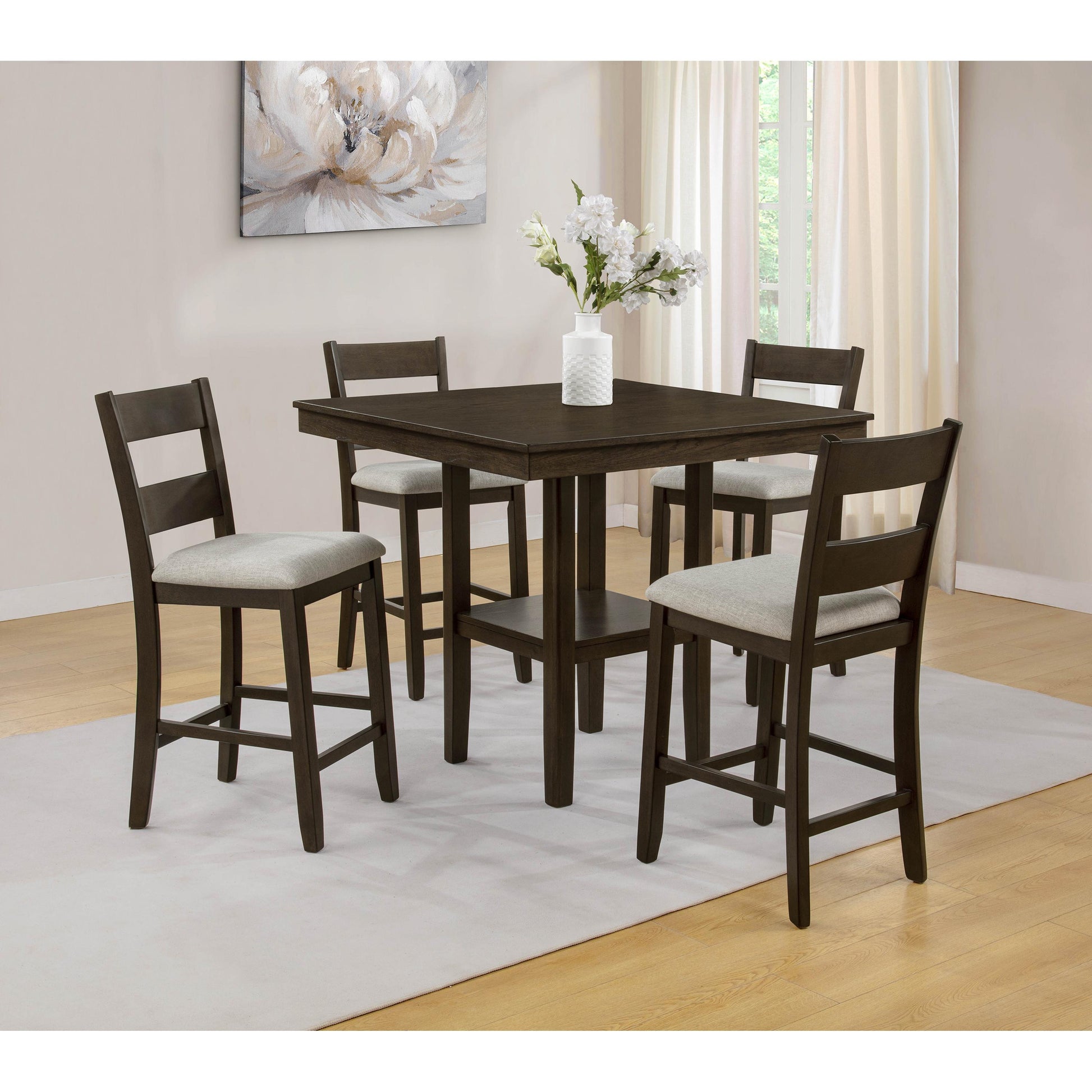  Crown Mark Lester 5 pc Counter Height Dinette 2631SET-BRN IMAGE 1