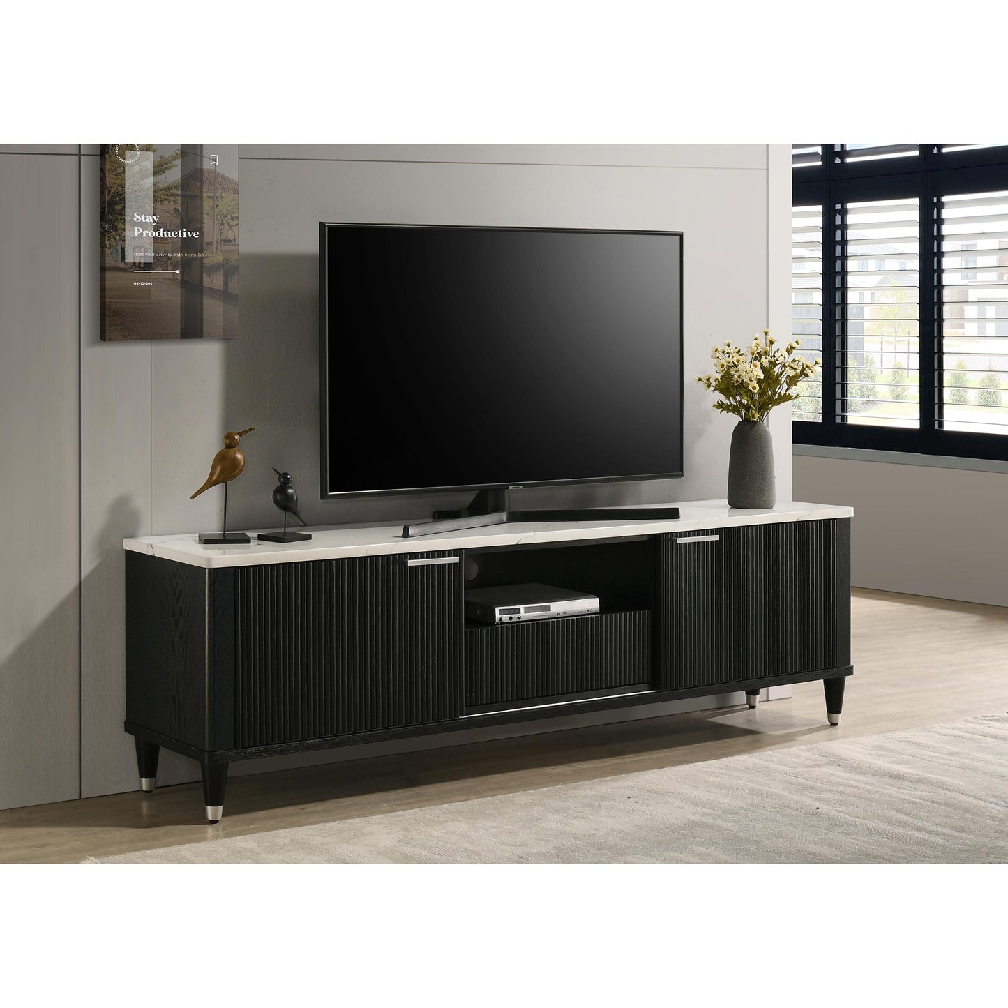  Crown Mark Britany TV Stand with Cable Management 4813BK-9 IMAGE 2