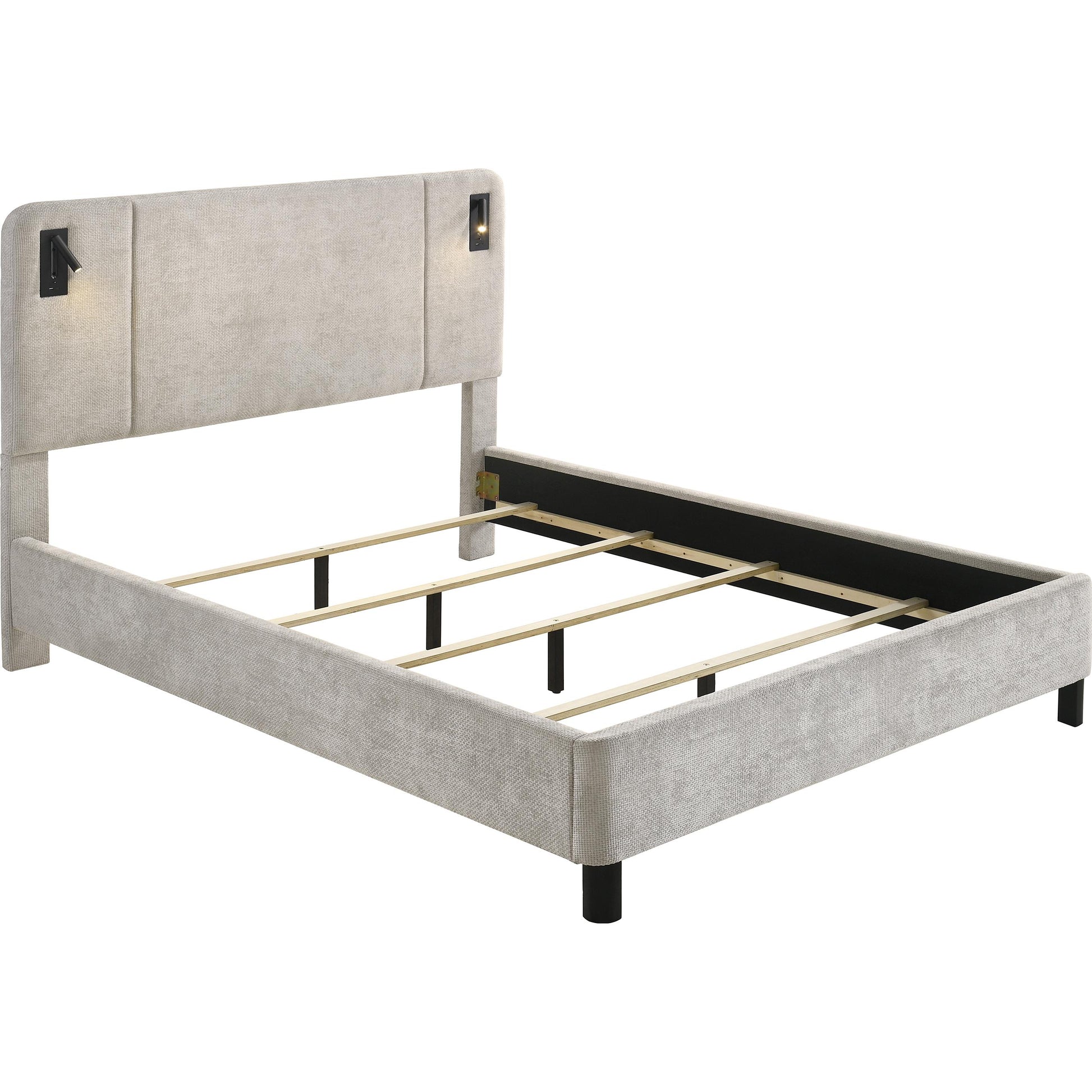  Crown Mark Freya Queen Upholstered Panel Bed 5272LG-Q-HBFB/5272LG-KQ-RAIL IMAGE 2