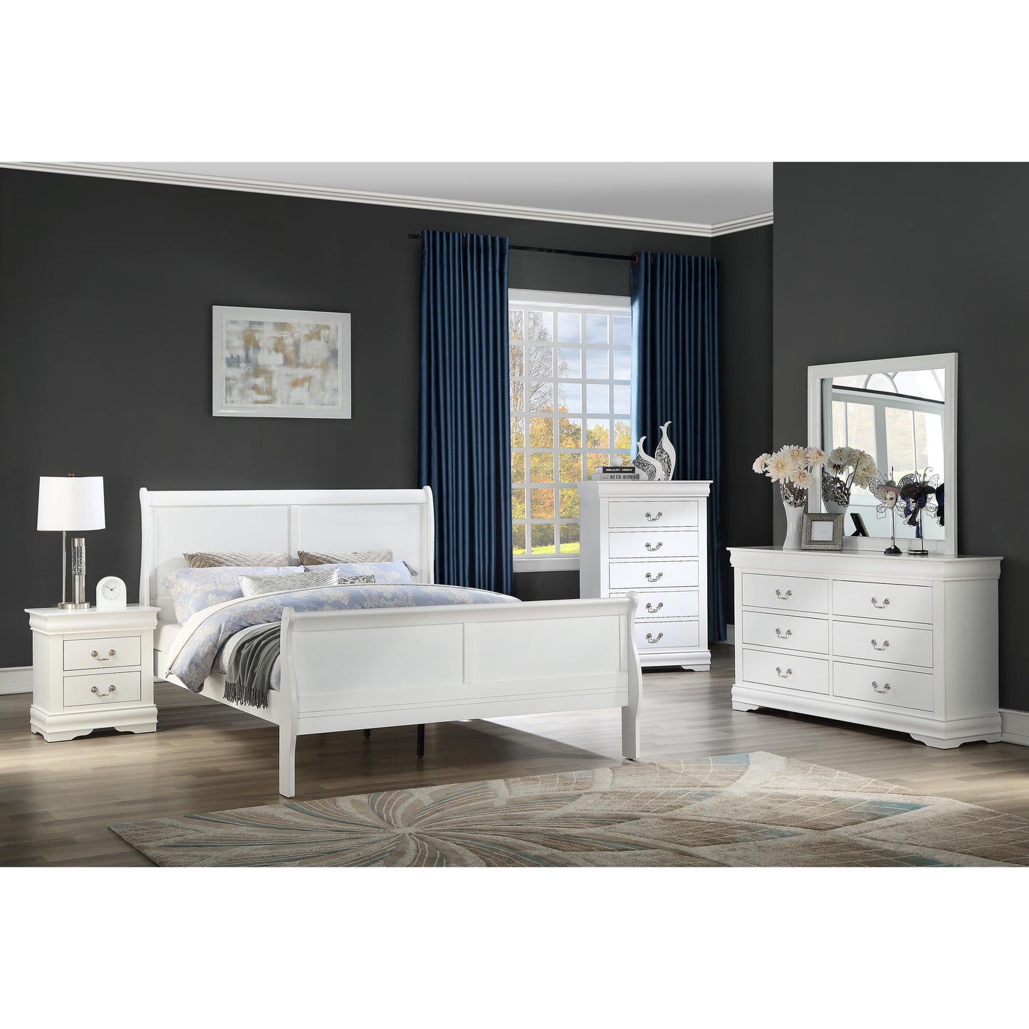  Crown Mark Louis Philipe King Panel Bed B3750-K-HBFB/B3750-K-RAIL IMAGE 3