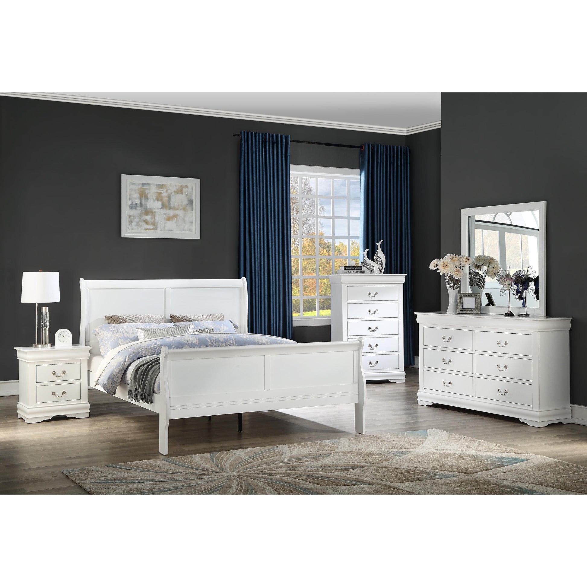  Crown Mark Louis Philipe King Panel Bed B3750-K-HBFB/B3750-K-RAIL IMAGE 3