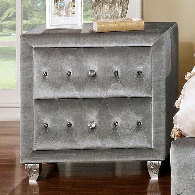 Furniture of America Alzir FM7150GY-N Night Stand IMAGE 1