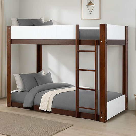  Furniture of America Terri FM-BK204CH-T-BED+M6 Twin/Twin Bunk Bed & Mattress IMAGE 1