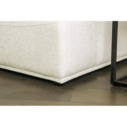  Furniture of America Stavanger FM63001WH-E 2-Seater with Rectangular Ottoman IMAGE 2