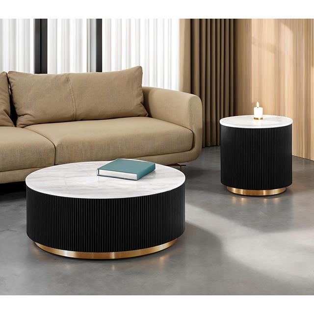  Furniture of America Virden FM47000BK-ER Round End Table IMAGE 2