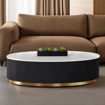  Furniture of America Virden FM47000BK-CO Oval Cocktail Table IMAGE 1