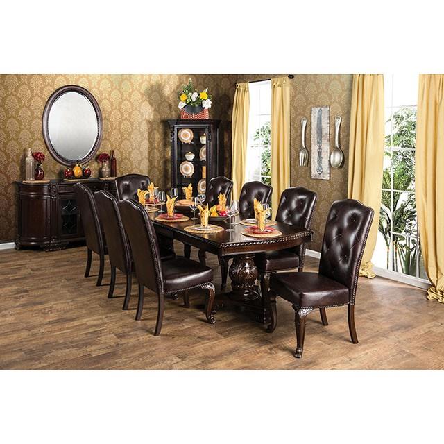  Furniture of America Bellagio CM3319T-7PC-LEATHER 7 Pc Dining Table Set IMAGE 8