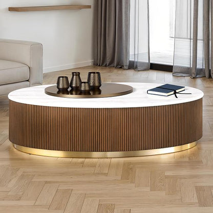  Furniture of America Virden FM47000BR-CO Oval Cocktail Table IMAGE 1