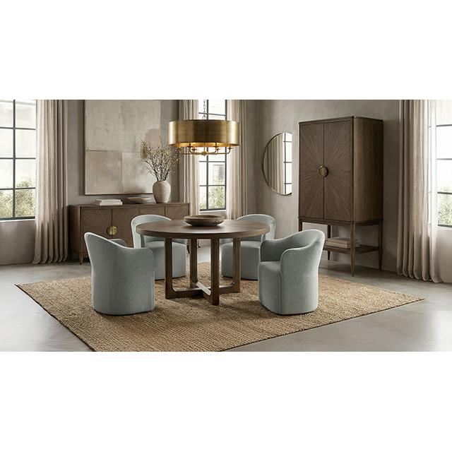  Furniture of America Clarksburg FM39018WN-RT Round Dining Table IMAGE 2