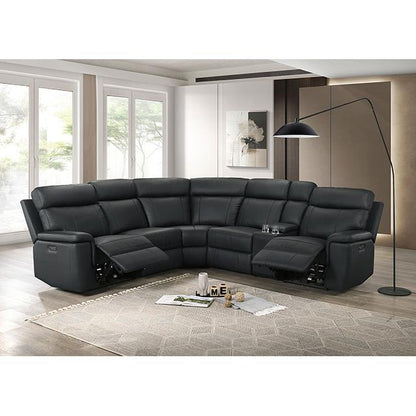  Furniture of America Oliverus FM69009BK-SECT-PM Power Sectional IMAGE 2