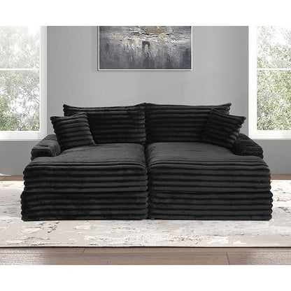  Furniture of America Tavedestrand FM6900BK-PK Double Chaise Sofa IMAGE 4