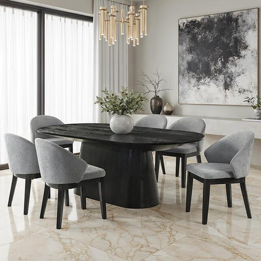  Furniture of America Tottenham FM3222BK-OT-TABLE Oval Dining Table IMAGE 1