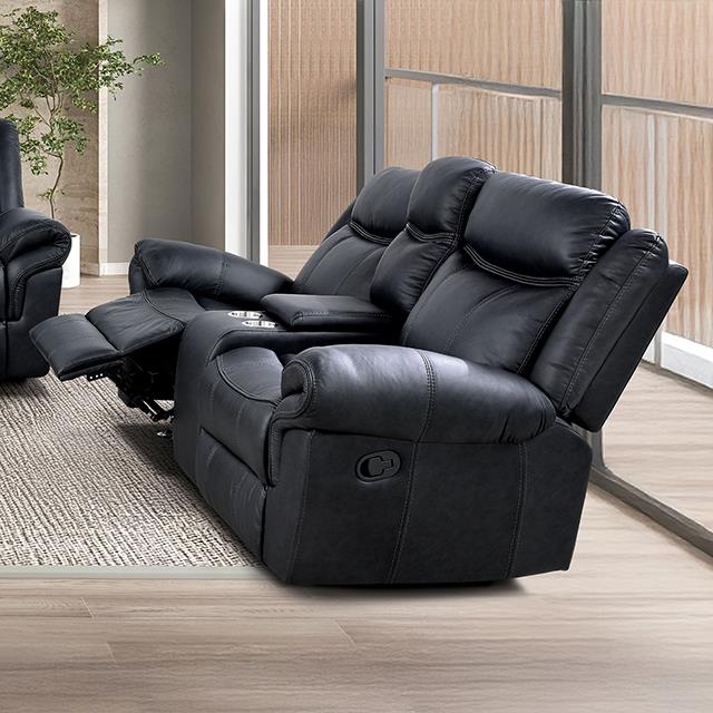  Furniture of America Agata NX6001BK-LV Glider Recliner Loveseat IMAGE 1