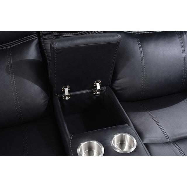  Furniture of America Agata NX6001BK-LV Glider Recliner Loveseat IMAGE 3