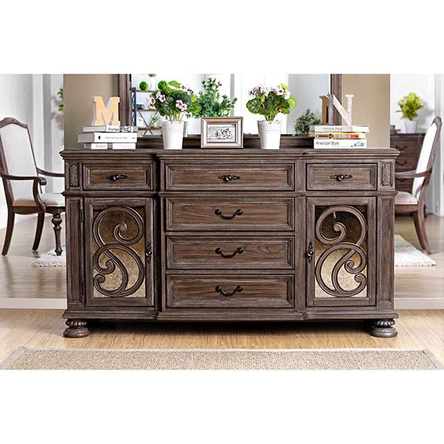  Furniture of America Arcadia CM3150T-7PC 7 Pc Dining Table Set IMAGE 3