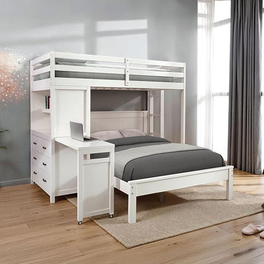  Furniture of America Aludra FM-BK205WH-TF-BED Loft Bed with Full Bed IMAGE 1
