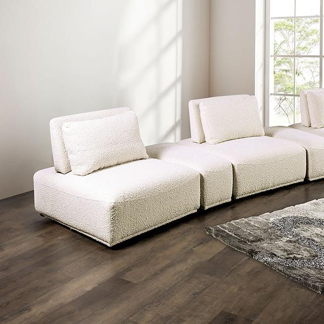  Furniture of America Stavanger FM63001BG-G Curved 3-Seater IMAGE 1