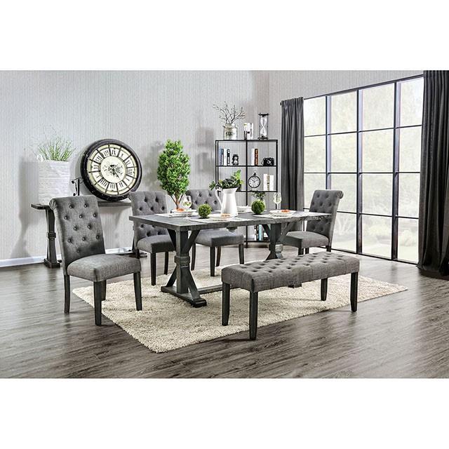  Furniture of America Alfred CM3735T-GY-7PC 7 Pc Dining Table Set IMAGE 6