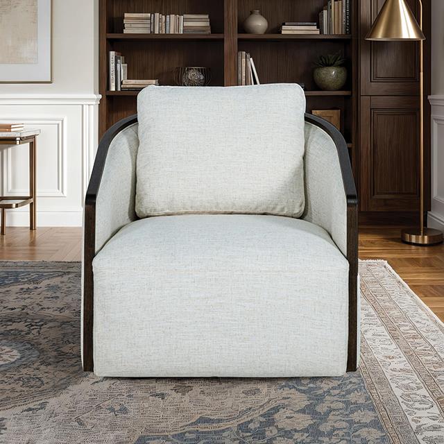  Furniture of America Zebina FM-AC6014WH-SW Swivel Chair IMAGE 1