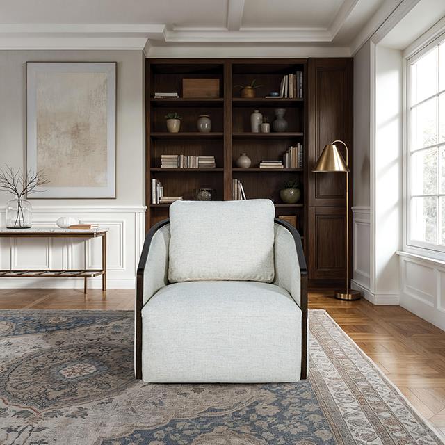  Furniture of America Zebina FM-AC6014WH-SW Swivel Chair IMAGE 2