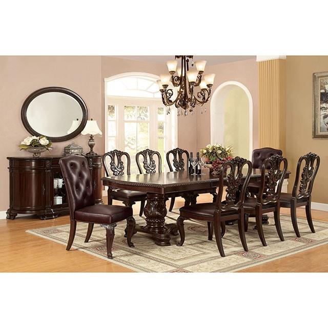  Furniture of America Bellagio CM3319T-9PC-FABRIC 9 Pc Dining Table Set IMAGE 1
