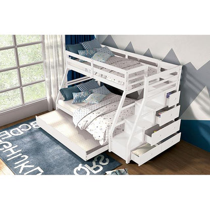  Furniture of America Ellington FM-BK611WH-BED+TR Twin/Full Bunk Bed IMAGE 2