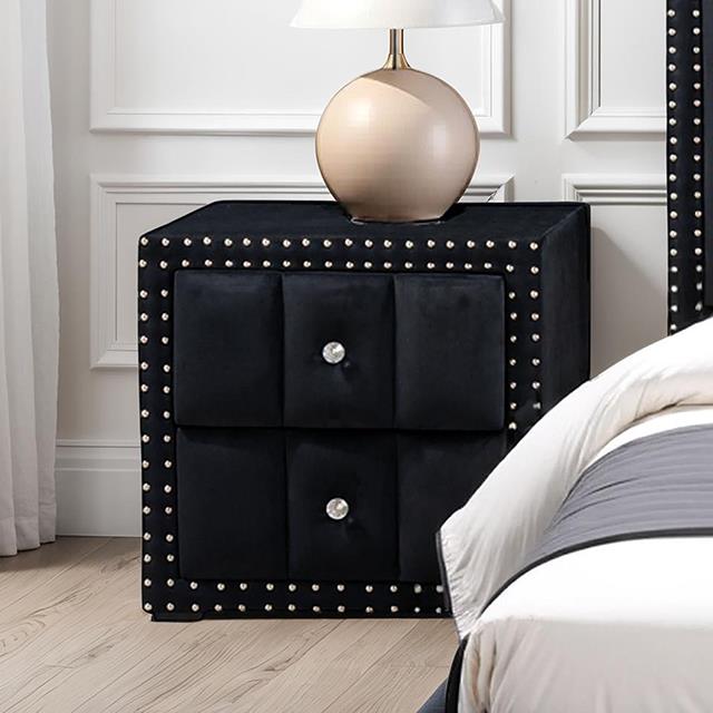  Furniture of America Farese SL7001BK-N Nightstand IMAGE 1