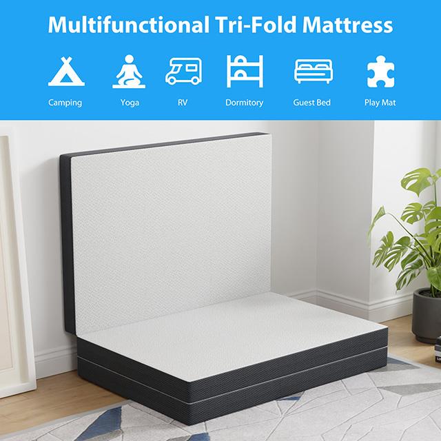  Furniture of America Hollyhock DM1004-T 4" Twin Tri-Fold Memory Foam Topper IMAGE 6