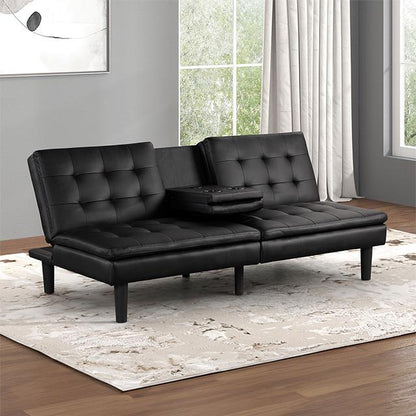  Furniture of America Eidsberg FM2908BK Futon Sofa Bed IMAGE 1