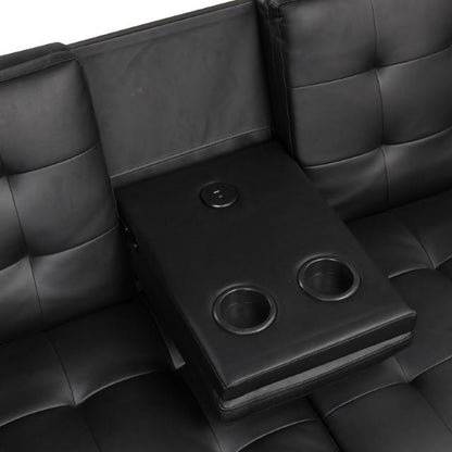  Furniture of America Eidsberg FM2908BK Futon Sofa Bed IMAGE 4