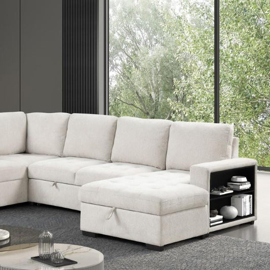  Furniture of America Stockwell FM6966BG-SECT Sleeper Sofa Sectional IMAGE 1