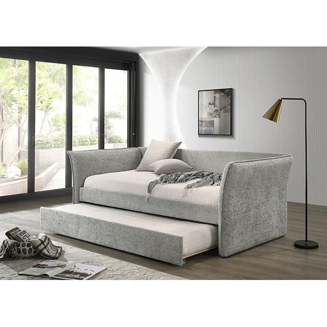  Furniture of America Yuri FM1203GY-BED Twin Daybed with Trundle IMAGE 2
