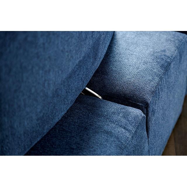  Furniture of America Stavanger FM63001BL-C 2-Seater with Square Ottoman IMAGE 3