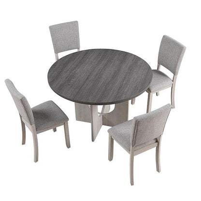  Furniture of America Oberto SL3406GY-RT Round Dining Table IMAGE 3