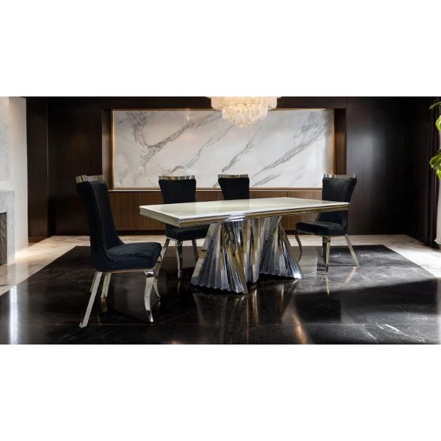  Furniture of America Basilicata FM33001SV-T-TABLE Dining Table IMAGE 1