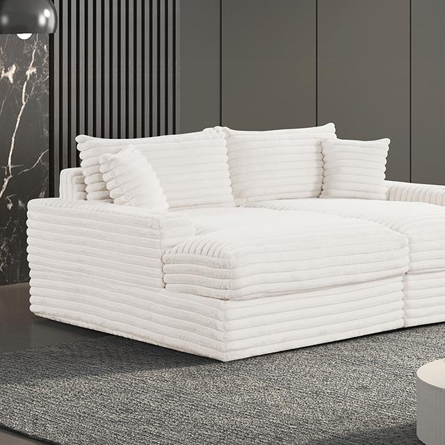  Furniture of America Tavedestrand FM6900WH-PK Double Chaise Sofa IMAGE 1