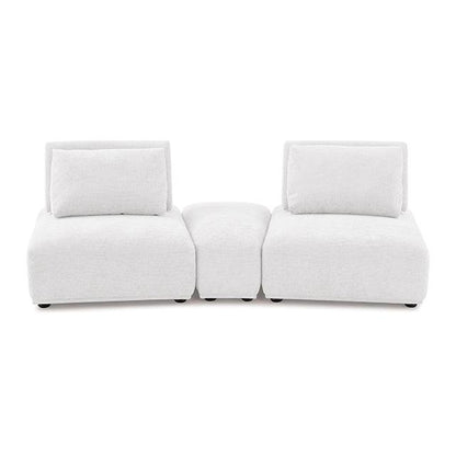  Furniture of America Stavanger FM63001WH-D Curved 2-Seater with Ottoman IMAGE 1