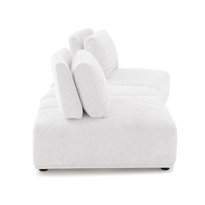  Furniture of America Stavanger FM63001WH-D Curved 2-Seater with Ottoman IMAGE 2