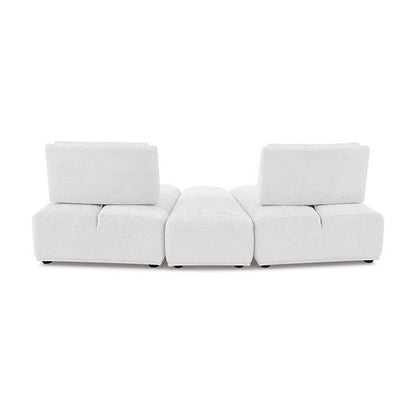  Furniture of America Stavanger FM63001WH-D Curved 2-Seater with Ottoman IMAGE 3