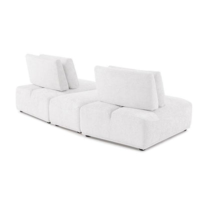 Furniture of America Stavanger FM63001WH-D Curved 2-Seater with Ottoman IMAGE 4