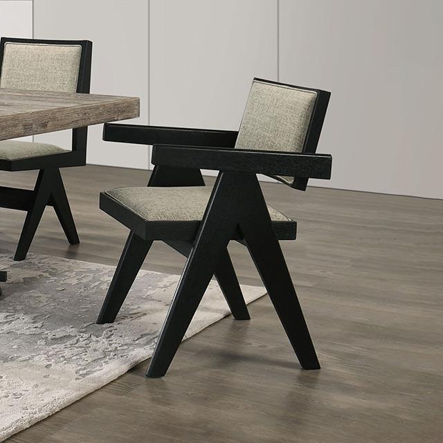  Furniture of America Tottenham FM3223BK-AC-2PK Set Of 2 Arm Chair IMAGE 1