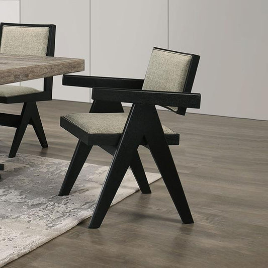  Furniture of America Tottenham FM3223BK-AC-2PK Set Of 2 Arm Chair IMAGE 1