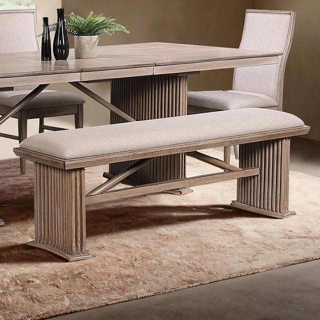  Furniture of America Ellesmere FM3230NT-BN-PK Bench IMAGE 1