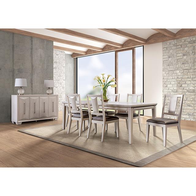  Furniture of America Hinwitz FM3399WH-T-7PC 7 Pc Dining Table Set IMAGE 1